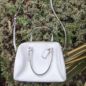 Coach Crossbody white leather handbag - $100